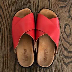 Camper Red Minimalist Sandals